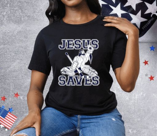 Jesus Saves Hockey Tee Shirt - Image 3