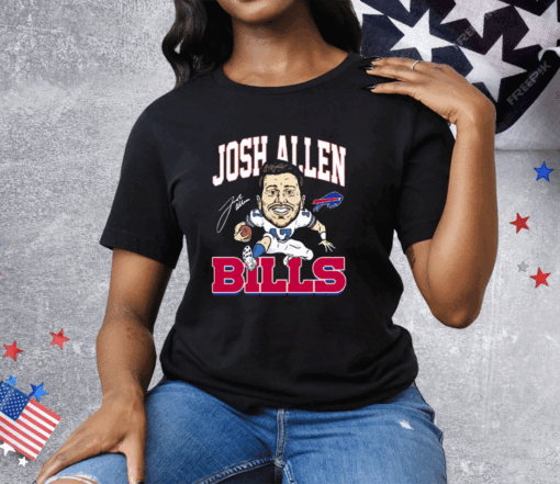 Josh Allen 17 Buffalo Bills Signature Tee Shirt - Image 2