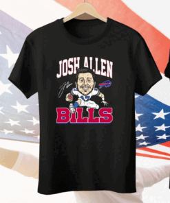 Josh Allen 17 Buffalo Bills Signature Tee Shirt