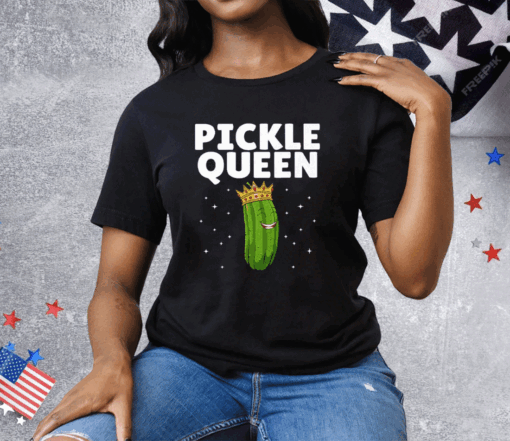 Pickle Queen Funny Cucumber Pickle Girl Tee Shirt - Image 2