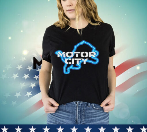 Sam Richardson wearing Detroit Lions Motor City T-Shirt