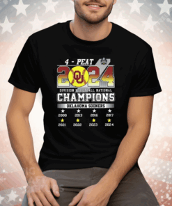 4-Peat 2024 Division I Softball National Champions Oklahoma Tee Shirt