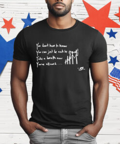 You Don’t Have To Know You Can Just Be And Be Proud Take A Breath Now You’ve Allowed T-Shirt