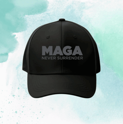 MAGA Never Surrender Black Tee Shirt