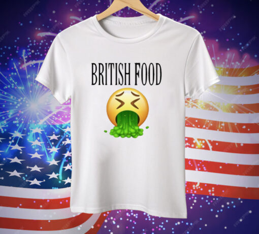 British Food Emoji Vomiting Funny Tee Shirt