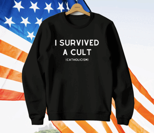 I Survived A Cult Catholicism T-Shirt - Image 3