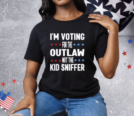 I’m Voting for The Outlaw Not the Kid Sniffer Tee Shirt - Image 2