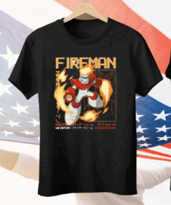 Megaman Capcom Fireman Large Print Tee Shirt