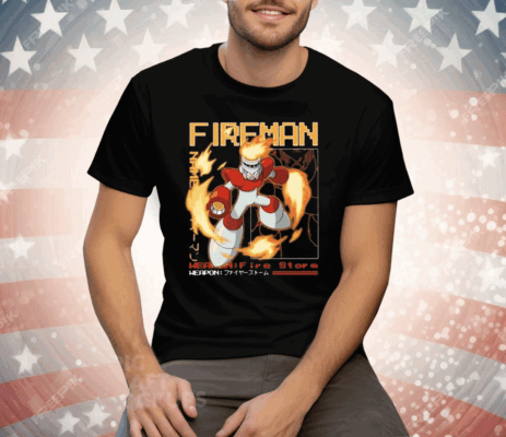 Megaman Capcom Fireman Large Print Tee Shirt