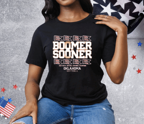 Oklahoma Sooners Softball Boomer Sooner 8x National Champions Tee Shirt