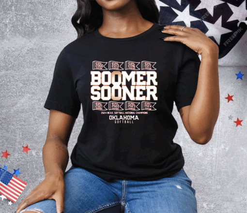 Oklahoma Sooners Softball Boomer Sooner 8x National Champions Tee Shirt - Image 2