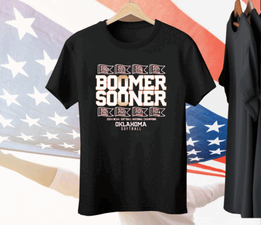 Oklahoma Sooners Softball Boomer Sooner 8x National Champions Tee Shirt