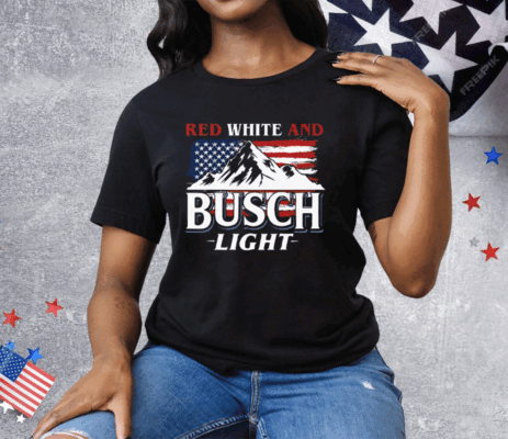 Red White And Busch Light 4th Of July Tee Shirt