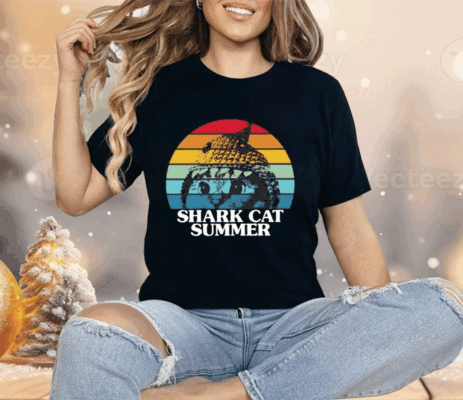 Shark Cat Summer Pride Tee Shirt