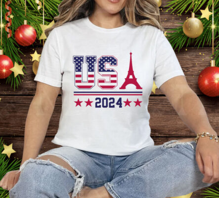 Team Usa Eiffel Tower 2024 Summer Game Tee Shirt