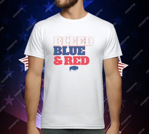 Buffalo Football Bleed Blue Red T-Shirt