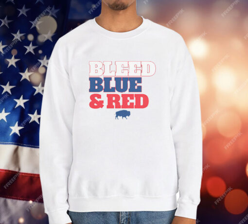 Buffalo Football Bleed Blue Red T-Shirt