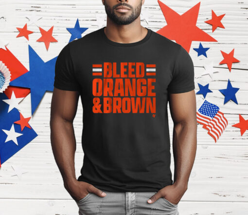 Cleveland Football Bleed Orange Brown T-Shirt