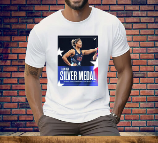 Kennedy Blades Team USA Silver Medal Women’s Wrestling Freestyle 76kg Olympic Paris 2024 Tee Shirt - Image 2