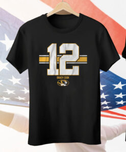 Mizzou Football Brady Cook 12 Stripe Tee Shirt