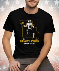 Mizzou Football Brady Cook State Star Pose Tee Shirt