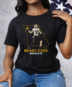 Mizzou Football Brady Cook State Star Pose Tee Shirt