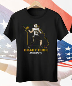 Mizzou Football Brady Cook State Star Pose Tee Shirt