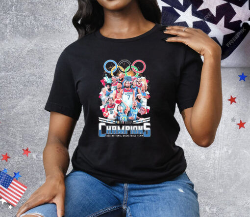 Olympic Champions USA National Basketball Team Paris 2024 Winner Tee Shirt - Image 3