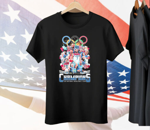 Olympic Champions USA National Basketball Team Paris 2024 Winner Tee Shirt