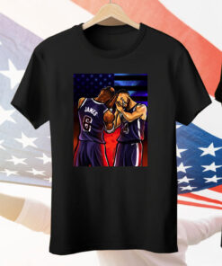 Stephen Curry And Lebron James Night Night Olympic Paris 2024 Poster Painting Tee Shirt