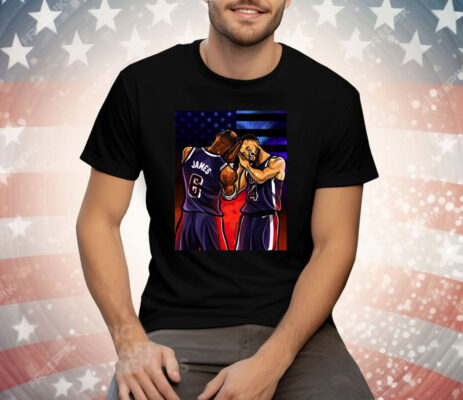 Stephen Curry And Lebron James Night Night Olympic Paris 2024 Poster Painting Tee Shirt