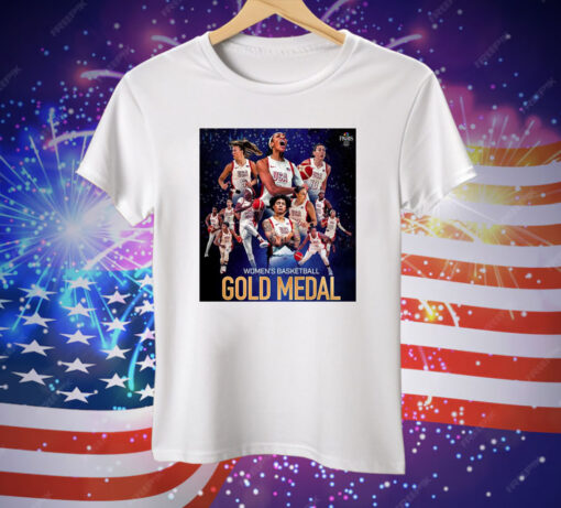 Team USA Gold Medal Women’s Basketball Olympic Paris 2024 Poster Tee Shirt