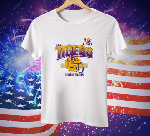 LSU Football Helmet Grid Tee Shirt