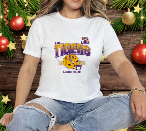 LSU Football Helmet Grid Tee Shirt