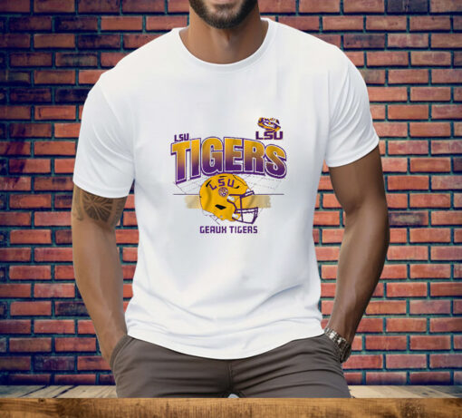 LSU Football Helmet Grid Tee Shirt