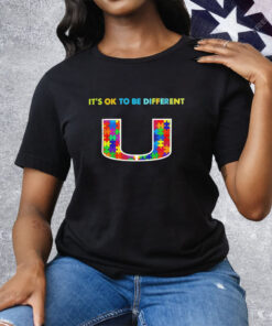 Miami Hurricanes it’s ok to be different autism 2024 T-Shirt