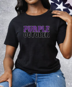 New York Baseball Purple October Tee Shirt