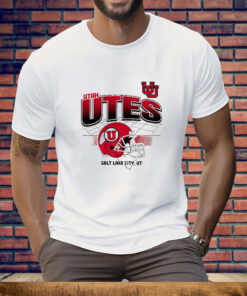 Utah Football Helmet Grid Tee Shirt