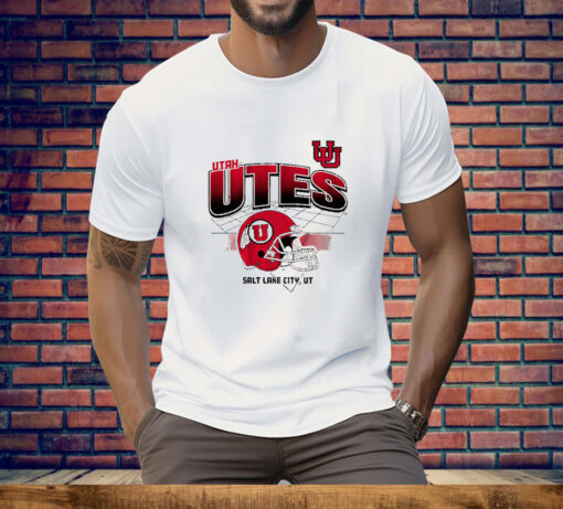 Utah Football Helmet Grid Tee Shirt