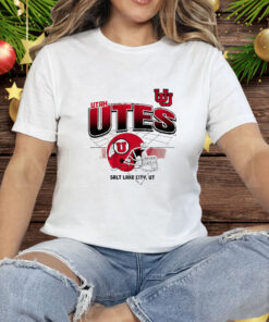 Utah Football Helmet Grid Tee Shirt