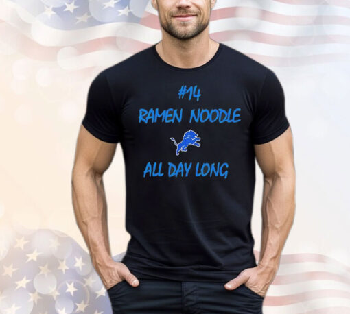 #14 ramen noodle all day long Detroit Lions T-Shirt