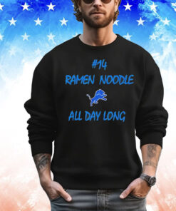 #14 ramen noodle all day long Detroit Lions T-Shirt