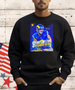 Matthew Stafford Los Angeles Rams 5th most completions in Franchise history T-Shirt