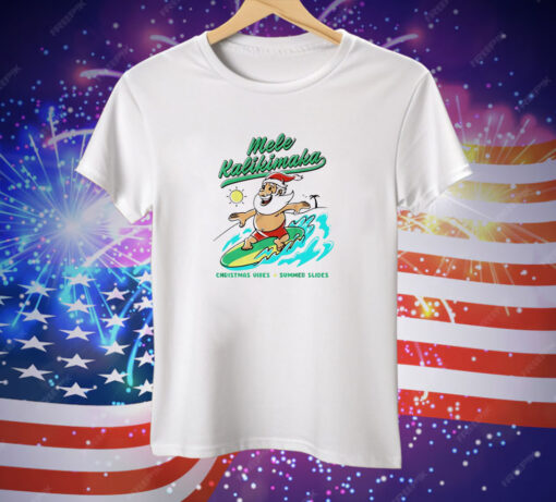 Mele Kalikimaka Christmas vibes summer slides T-Shirt