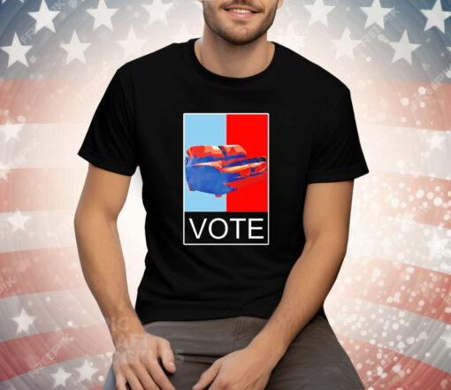 Tariq Nasheed wearing sofa vote Tee Shirt