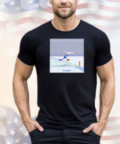 Josh Allen Flying Touchdown Snow Pixel T-Shirt