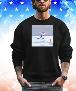 Josh Allen Flying Touchdown Snow Pixel T-Shirt