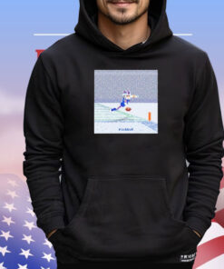 Josh Allen Flying Touchdown Snow Pixel T-Shirt