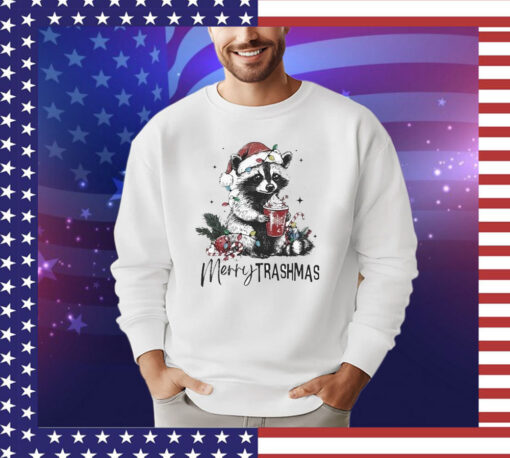 Merry Trashmas Raccoon Light Christmas T-Shirt