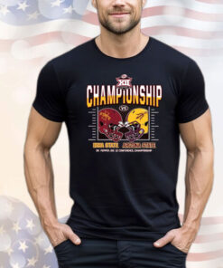 Official Iowa State Vs Arizona State Champion 2024 Big 12 Conference Championship Helmet to Helmet T-Shirt